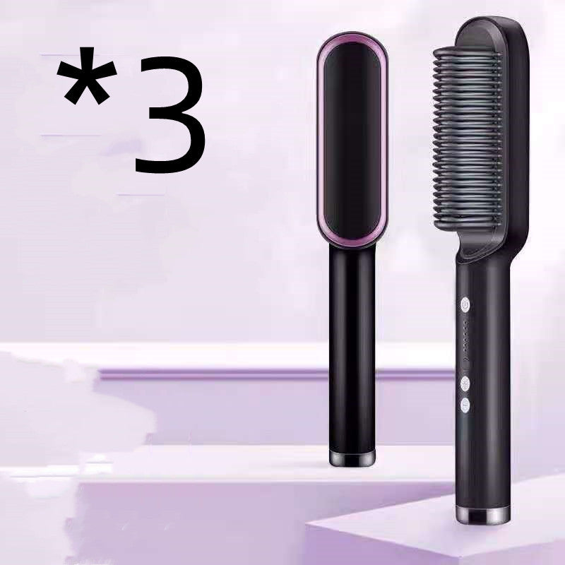 New 2 In 1 Hair Straightener Hot Comb Negative Ion Curling Tong Dual-purpose Electric Hair Brush ARZ