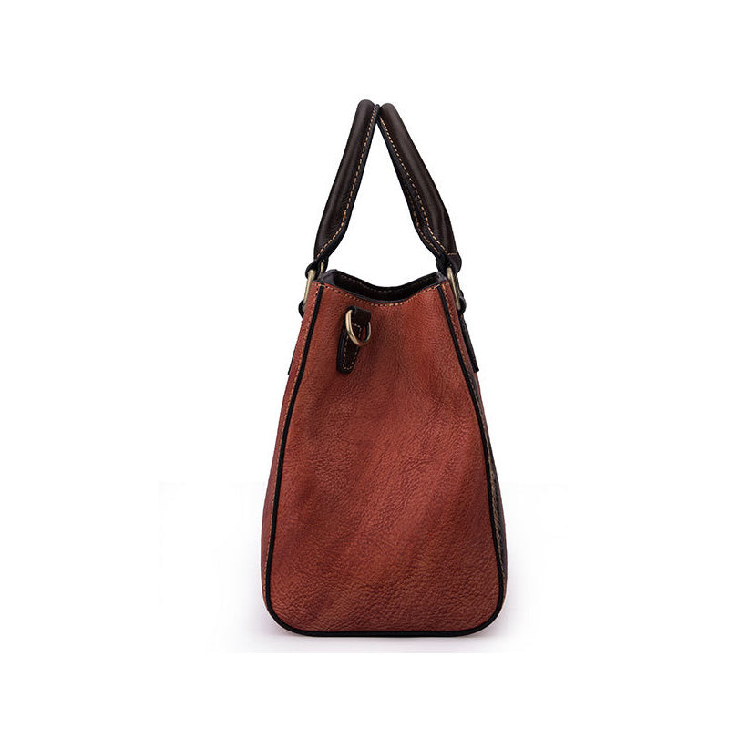 Top Layer Cowhide Retro European And American Fashion Casual Handbag ARZ