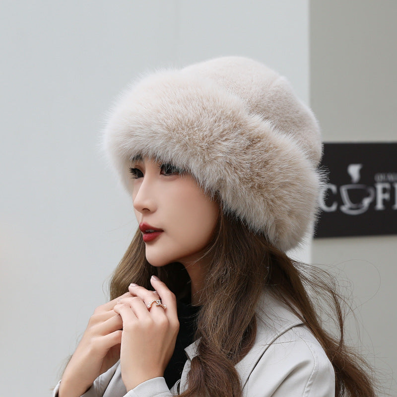 Thick Warm Artificial Fur Fashion Simple Fisherman Hat ARZ