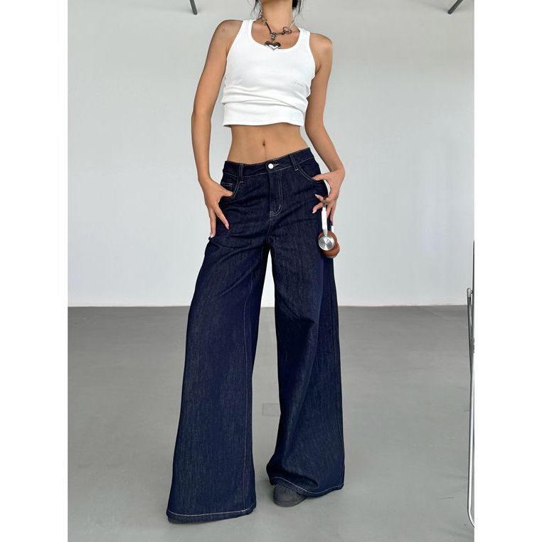 Fashion American Retro Wide Leg Jeans For Women ARZ