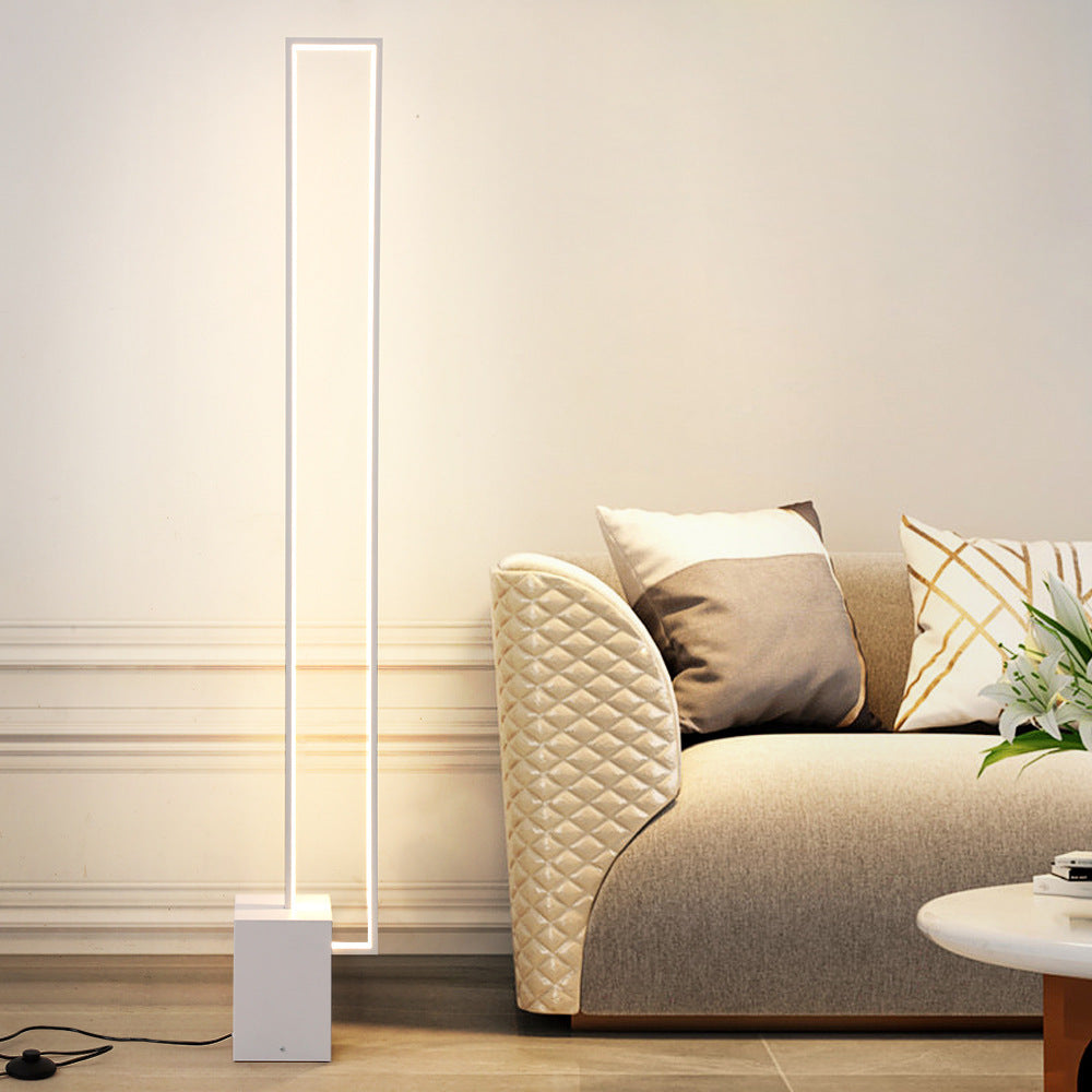 Minimalist Sand Black Floor Lamp Quadriboid Base Square Light Body ARZ