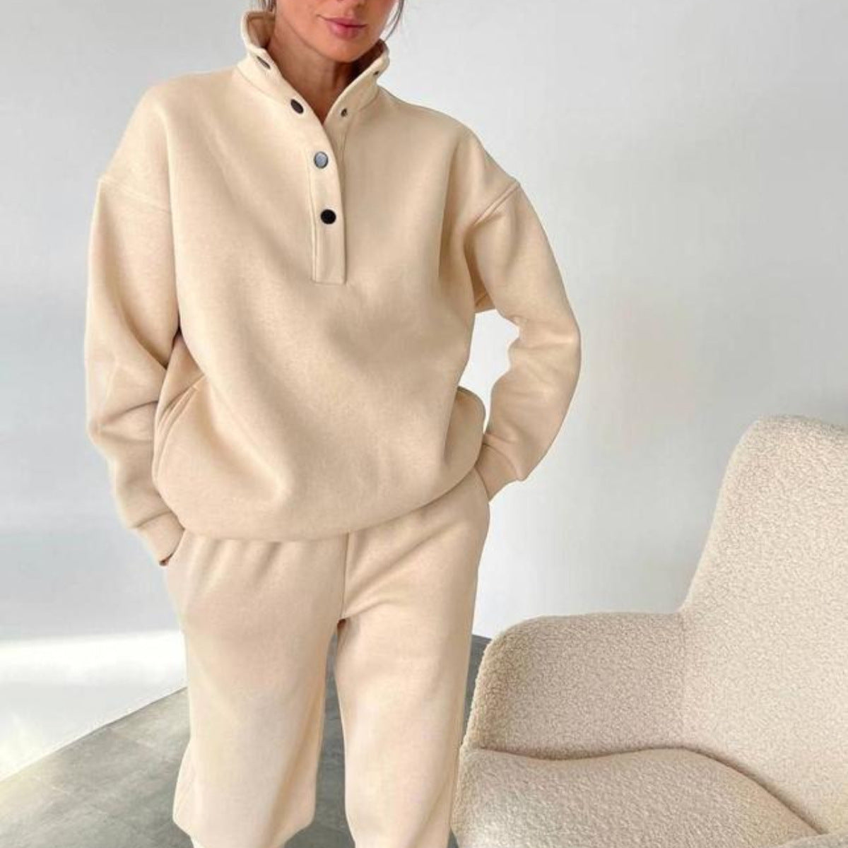 Oversized Solid Casual Pullovers Long Pant Set Warm Hoodie New Tracksuit Suit Fashion Pant Sets Sets For Women 2 Pieces ARZ