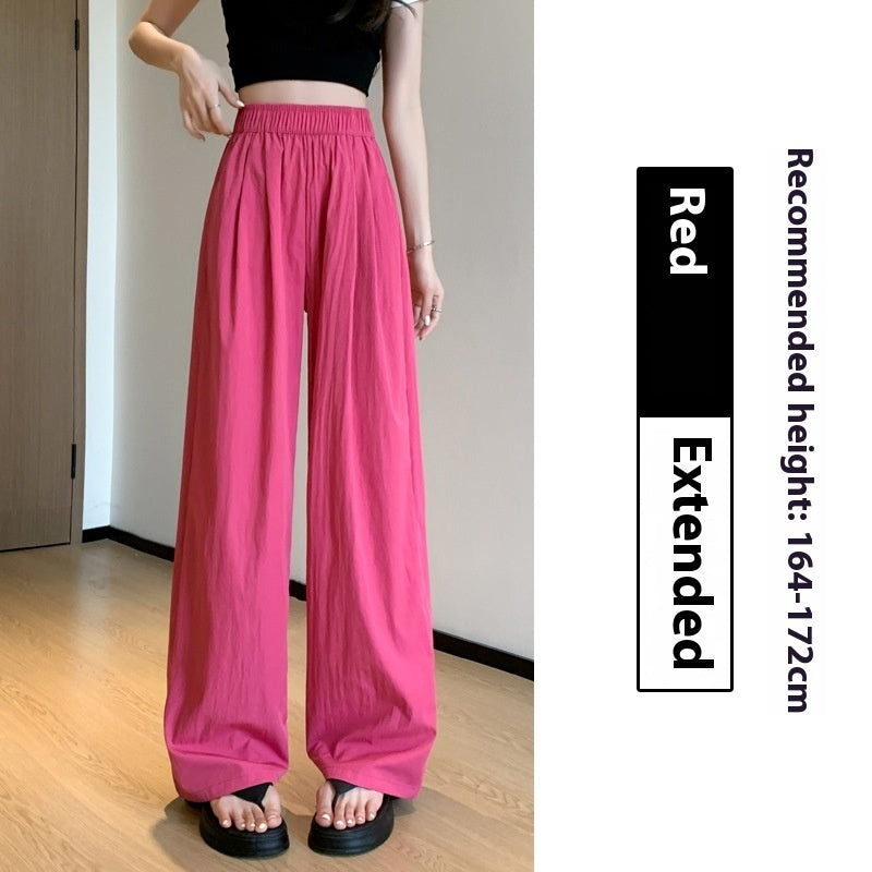 High Waist Drooping Straight Pleated Cotton And Linen Casual Pants ARZ