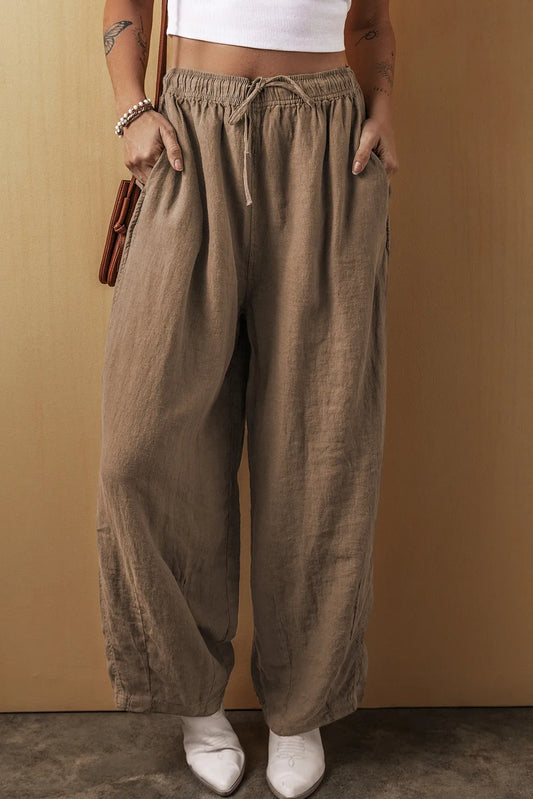 Drawstring Wide Leg Pants Trendsi