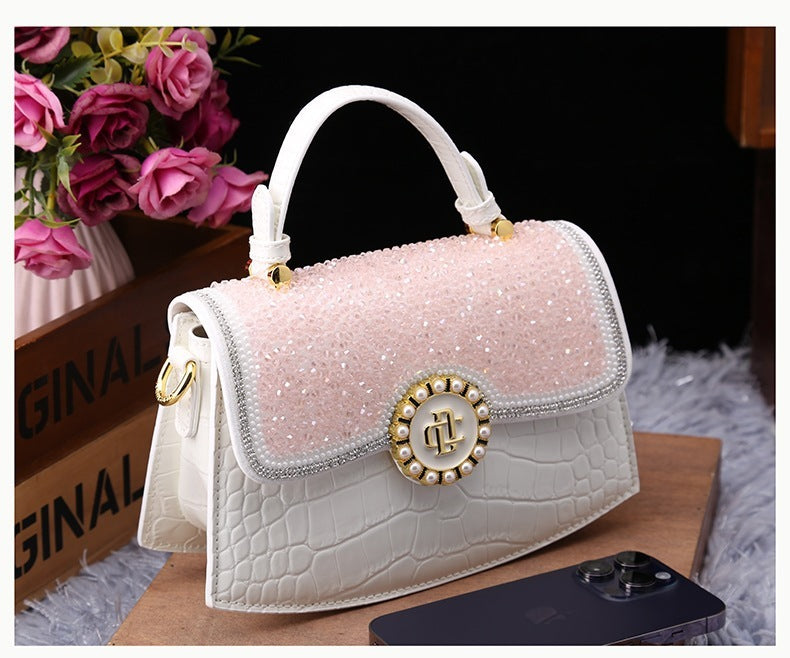 Fashion New Patent Leather Diamond Portable Shoulder Bag ARZ