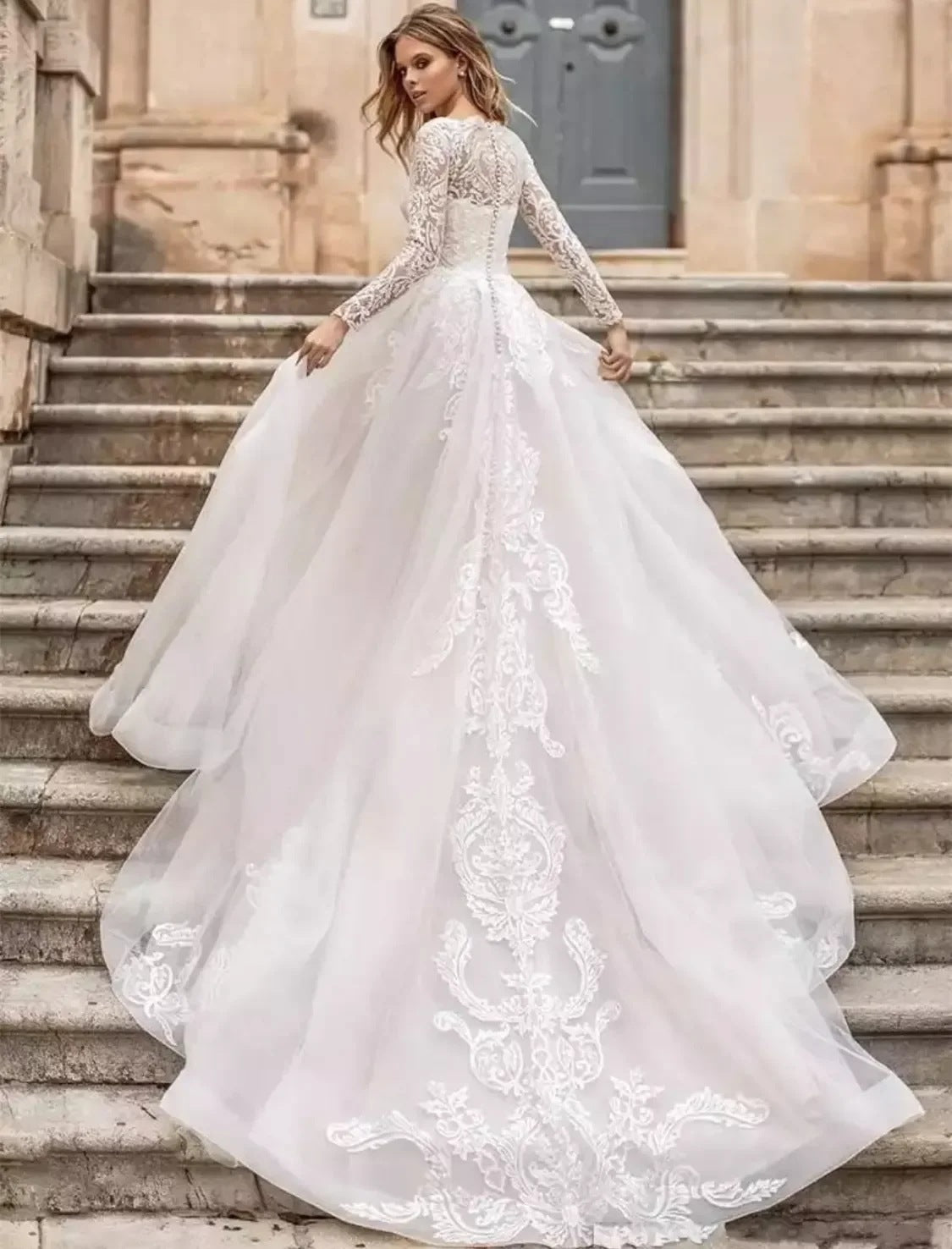 Long Sleeve Exquisite Wedding Dress ARZ