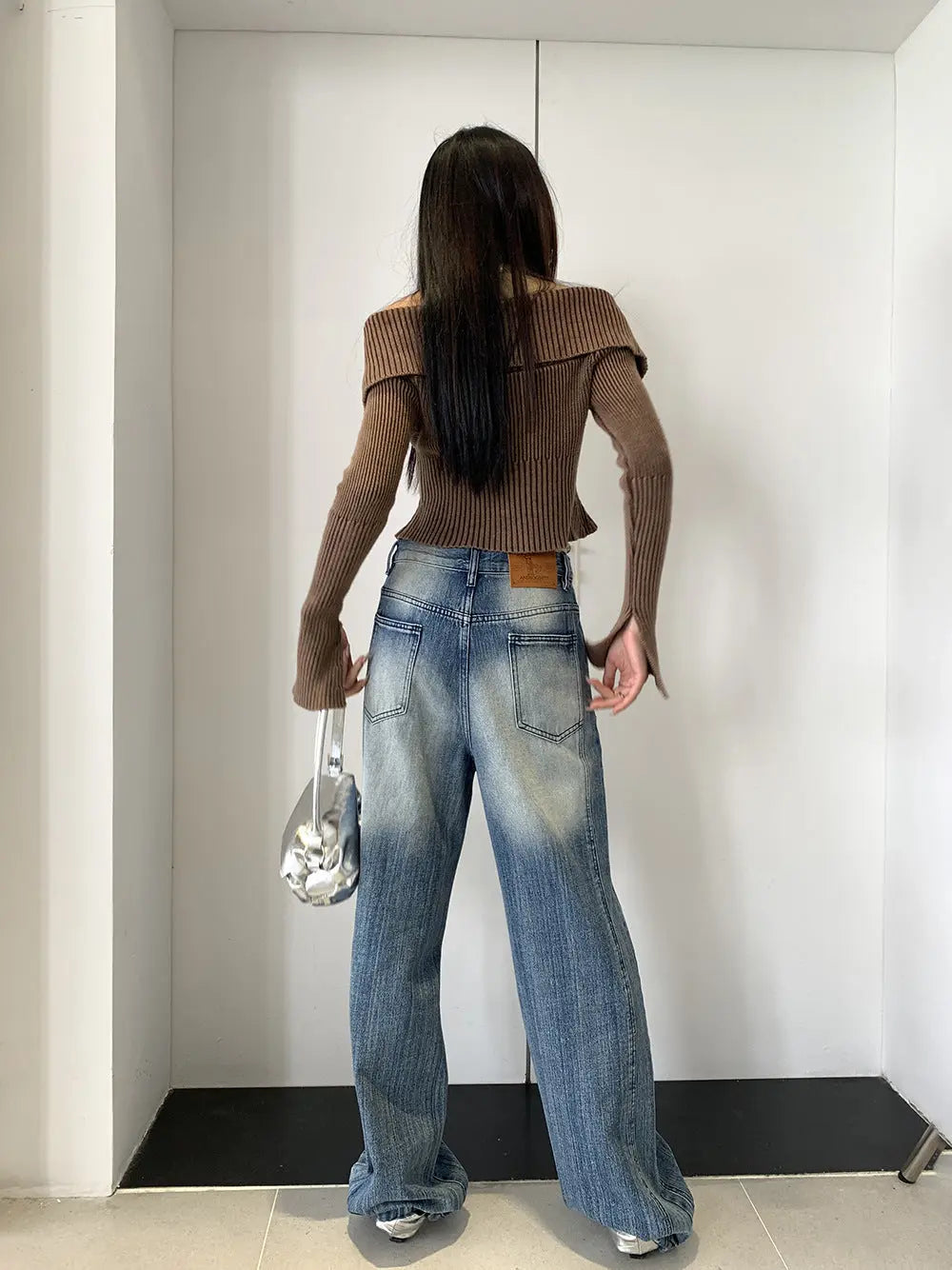 Women's Low Waist Retro Wide Leg Jeans ARZ