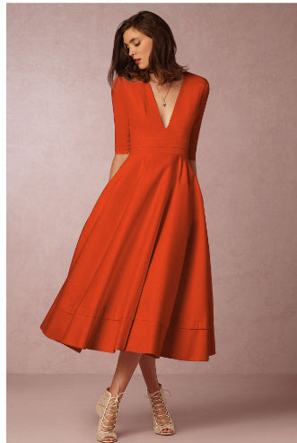 V-neck Dresses - Retro 60s Swing Sleeve ARZ