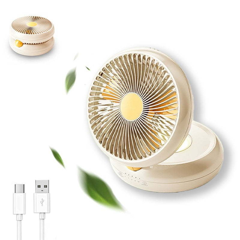 Table Fan, Rechargeable Remote Control Fan With Auto Oscillation 90 Foldable Ultra Quiet 4 Speeds Wind, Portable Air Circulator Fan,Hang Hook, USB Wall Fan For Bedroom Office Kitchen ARZ