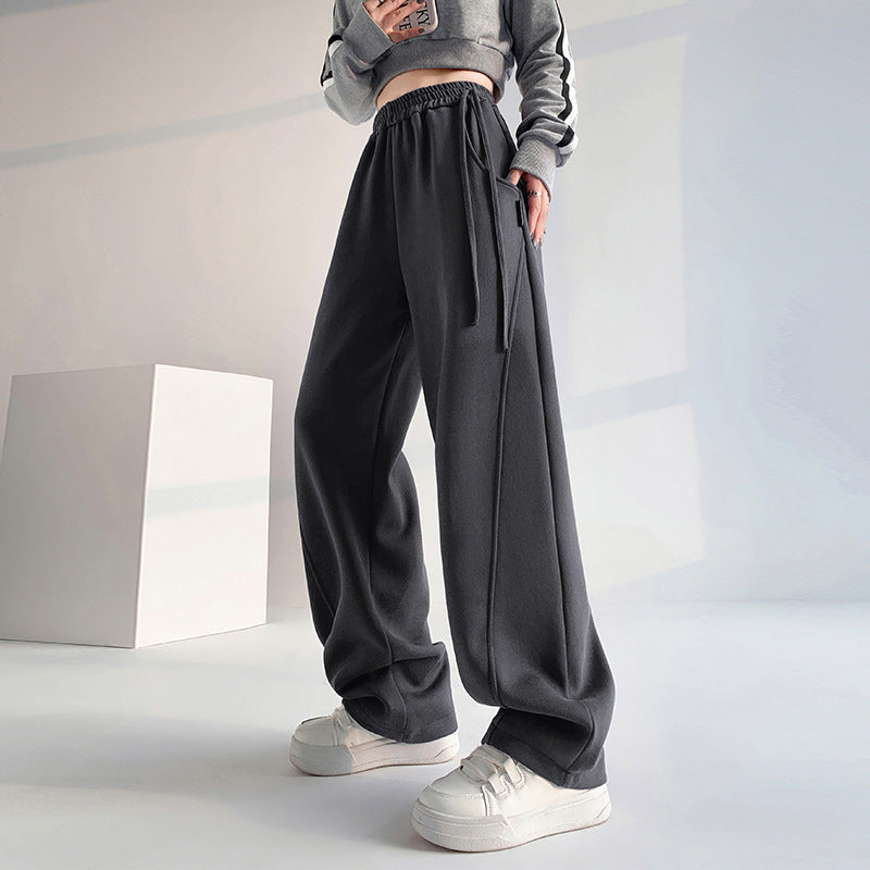 American Multi-color Straight Wide Leg Banana Pants High Waist Casual ARZ