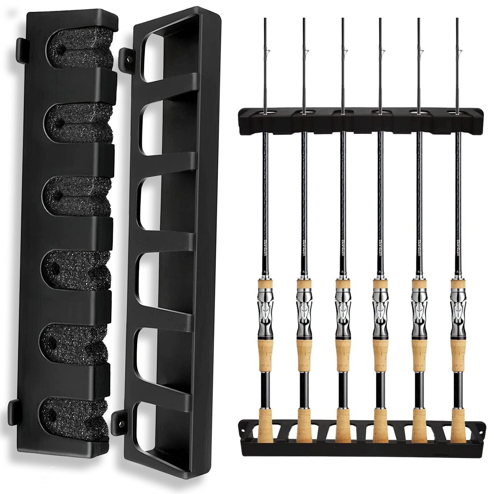 Fishing Rod Rack Vertical Holder Horizontal Wall Mount Boat Pole Stand Storage ARZ