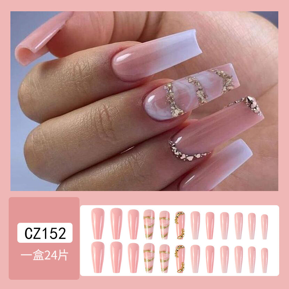 Super Long Diamond Wearing Armor European And American Foreign Trade Nail Stickers ARZ