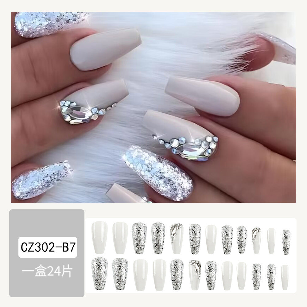 Super Long Diamond Wearing Armor European And American Foreign Trade Nail Stickers ARZ