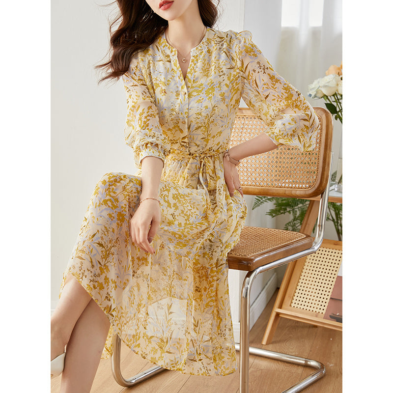 French Chiffon Floral Dress ARZ