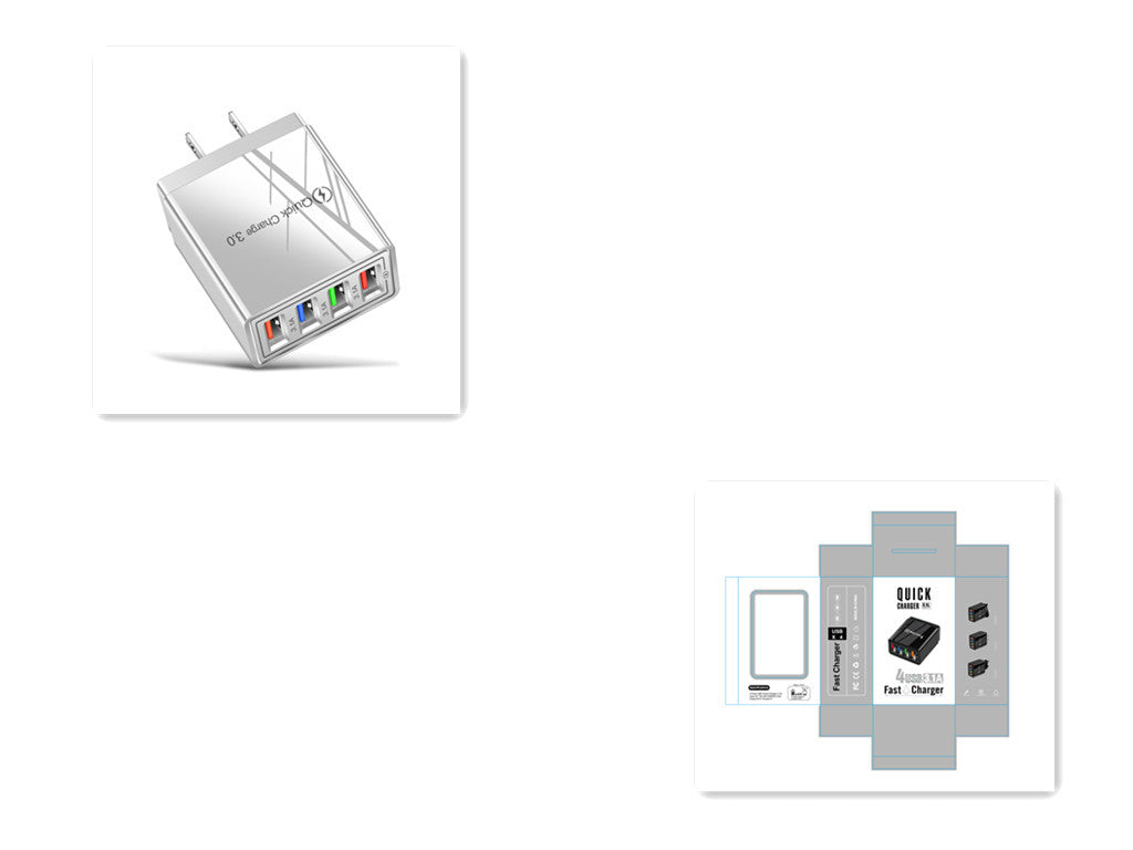 USB Charger Quick Charge 3.0 4 Phone Adapter For Tablet Portable Wall Mobile Charger Fast Charger ARZ