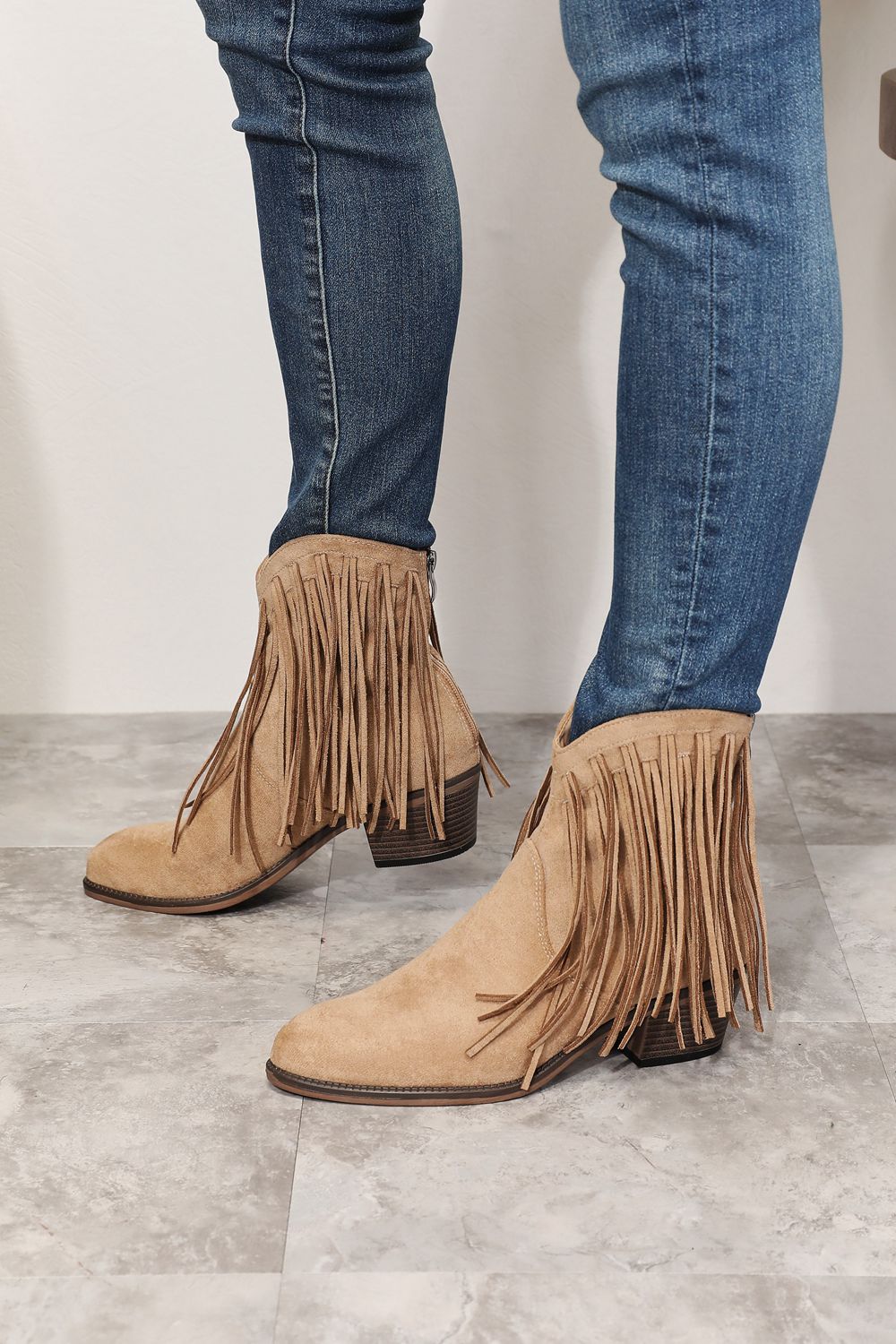 Legend Women's Fringe Cowboy Western Ankle Boots Trendsi