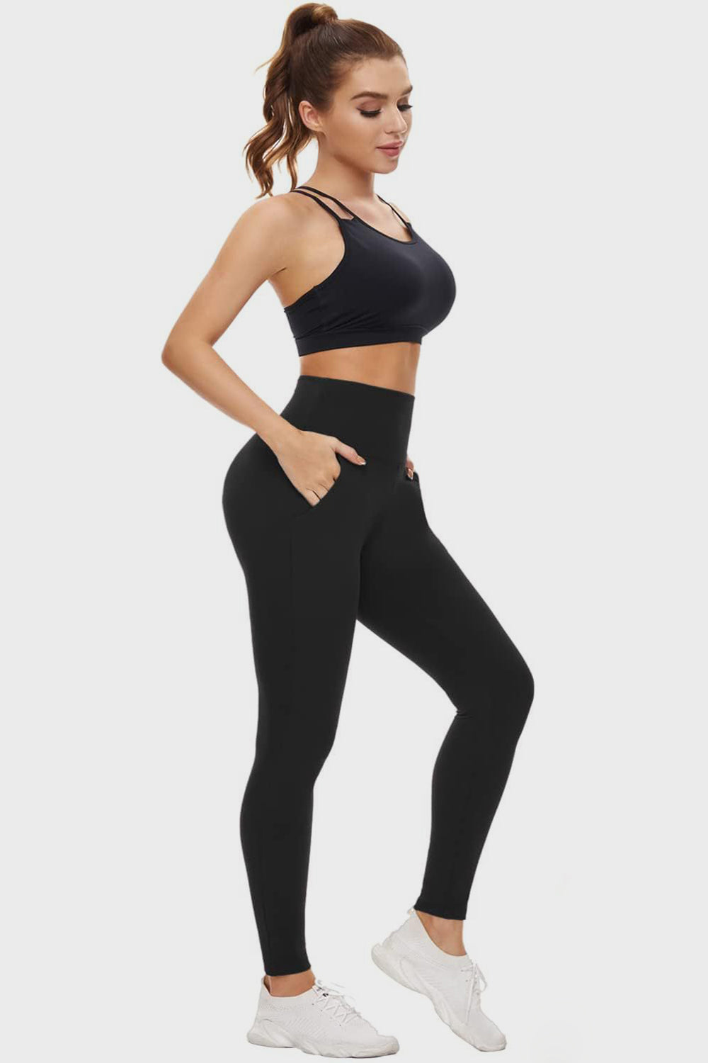 Pocketed High Waist Active Leggings Trendsi