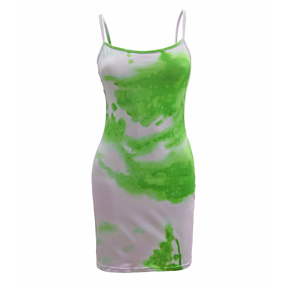 Women's Sexy Tie-dye Sling Stretch Dress Women ARZ