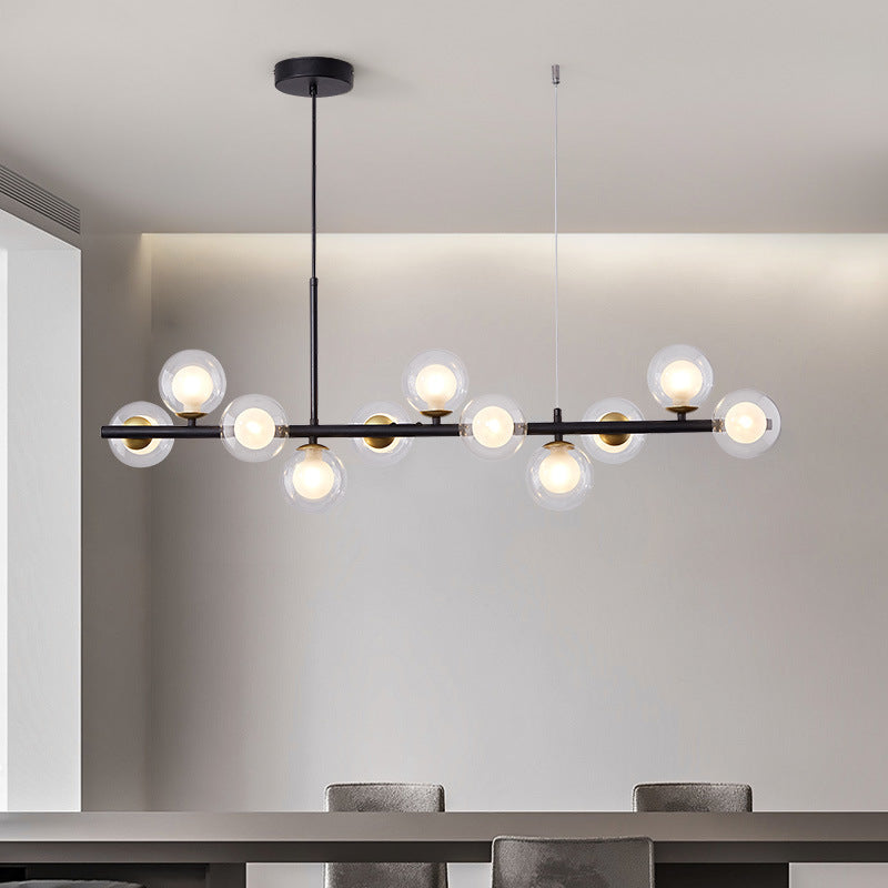 A Long Minimalist Glass Magic Bean Chandelier ARZ