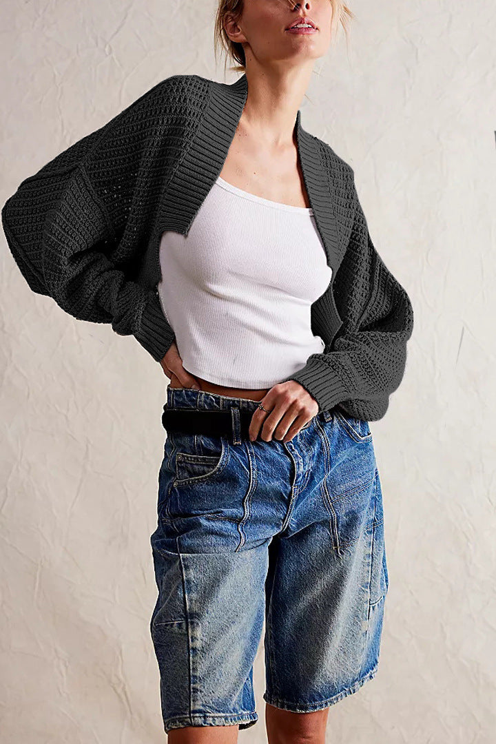 Fashion V-neck Batwing Sleeve Knitted Cardigan Sweater ARZ