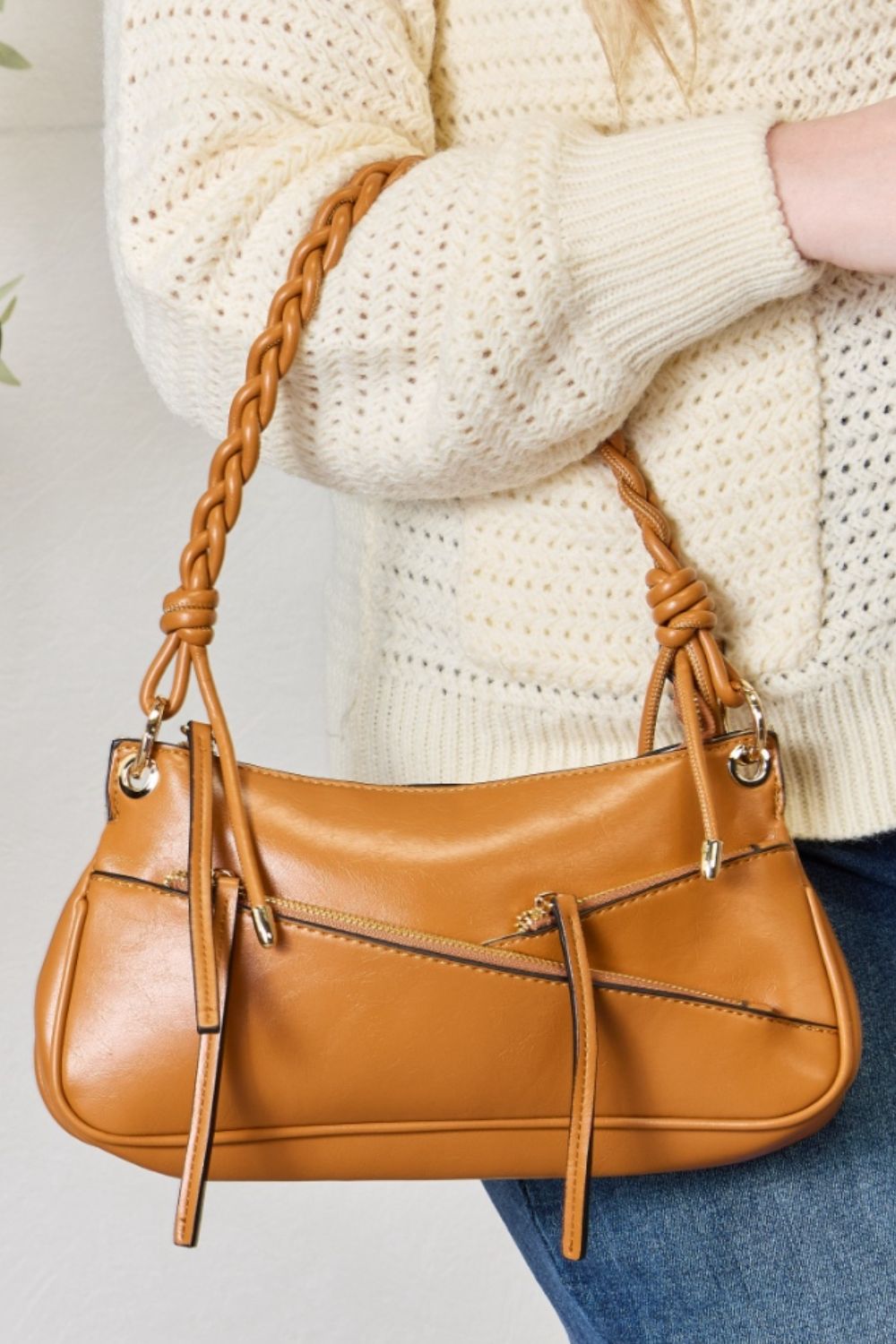 SHOMICO Braided Strap Shoulder Bag Trendsi