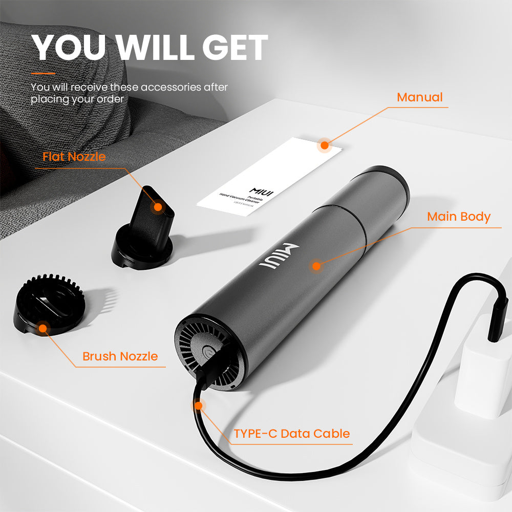 MIUI Mini Vacuum Cleaner Small Handheld Vacuum Cordless USB ARZ