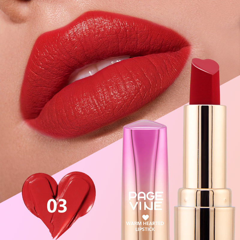 Six-color Heart-shaped Matte Lipstick Easy To Color And Moisten ARZ