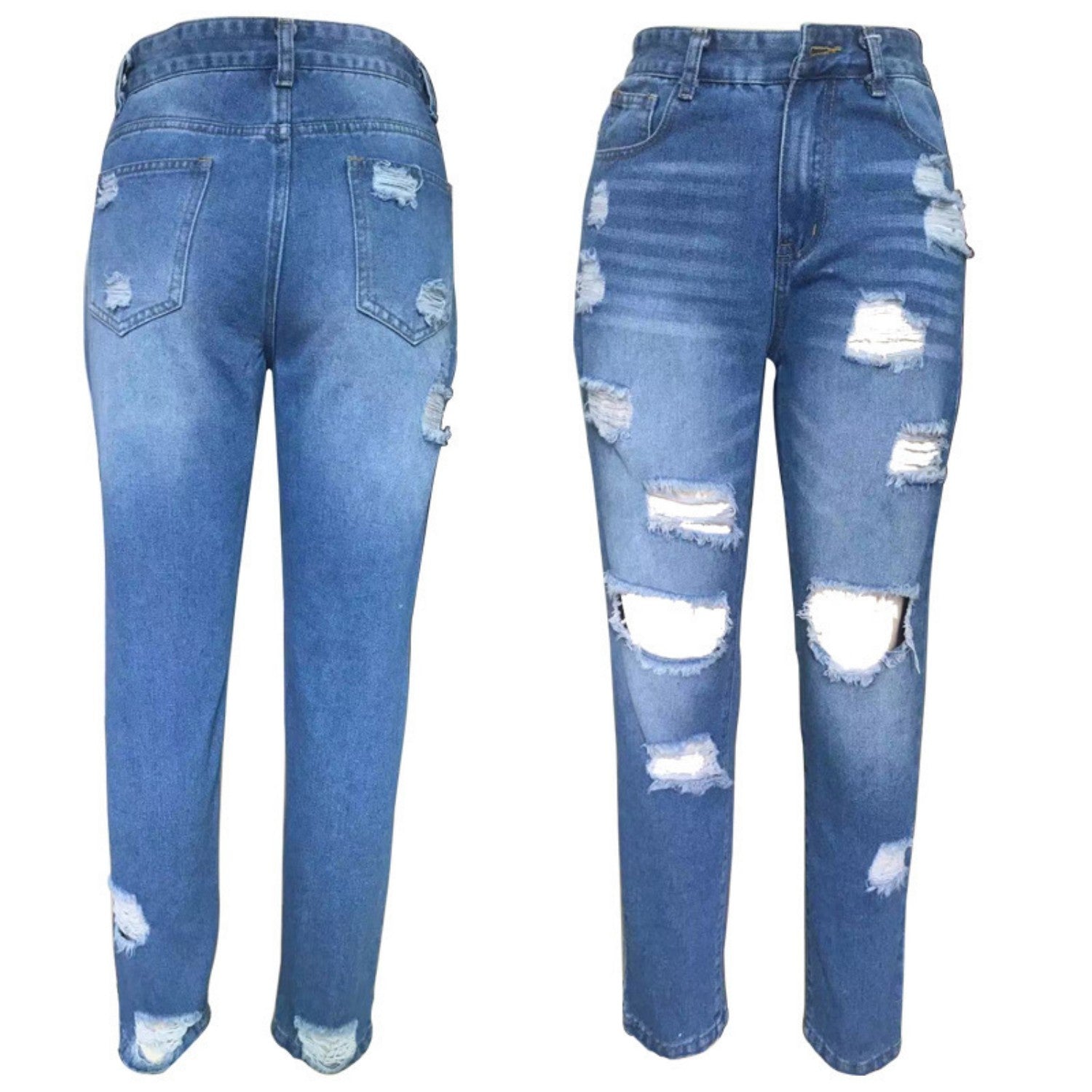 Ripped Slim Fit Jeans For Women ARZ