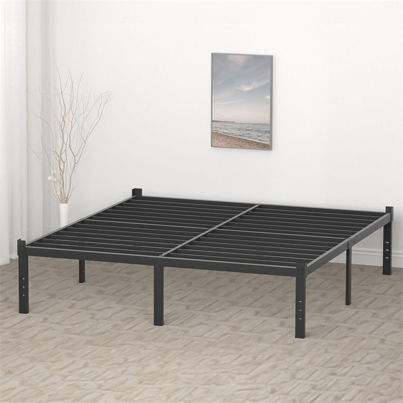 Classic Iron Bed Frame Mattress Under Bed Storage No Box Spring Needed Singe Full Queen King Size Black ARZ