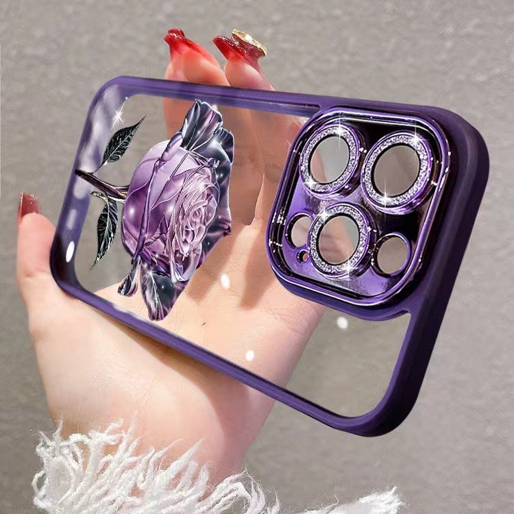 Full Package Rose Phone Case With Lens Film ARZ