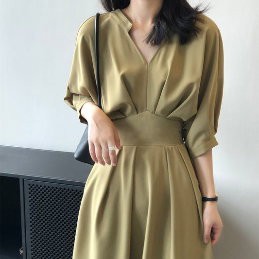 V-neck Dresses Women Temperament Waist ARZ