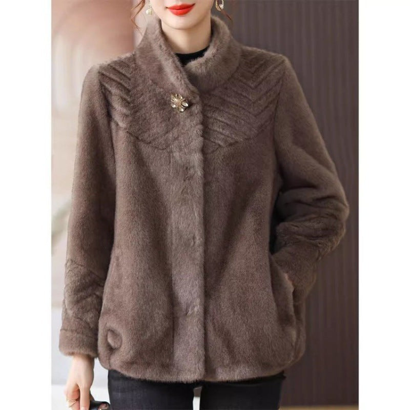 Temperamental Mother Winter Clothing Mink Velvet Coat ARZ