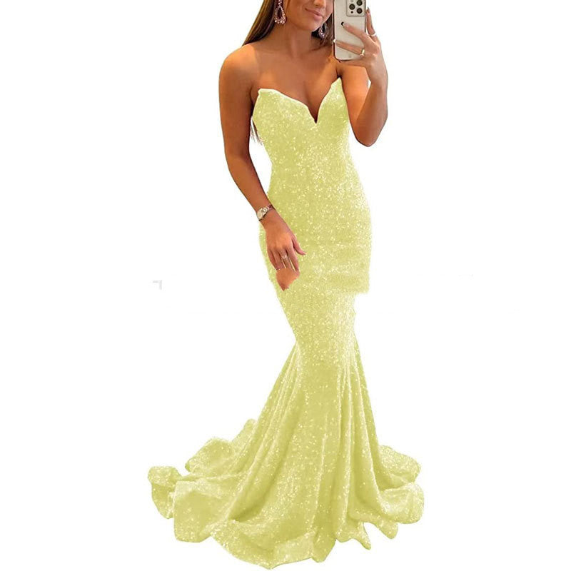 Sequin Evening Dresses For Women Formal Sexy Long Prom Party Gowns ARZ