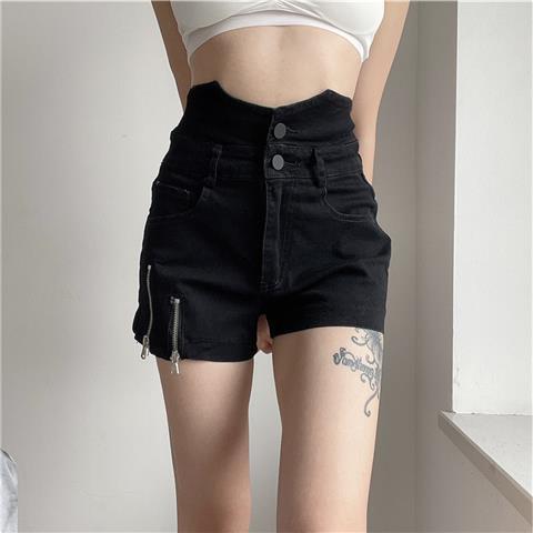 Women's Style Black Design Denim Shorts ARZ