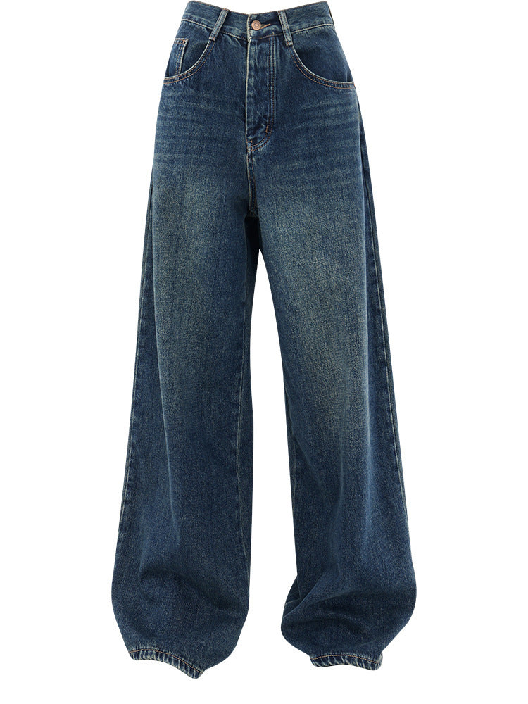 Women's American-style Retro Dark Straight Jeans ARZ