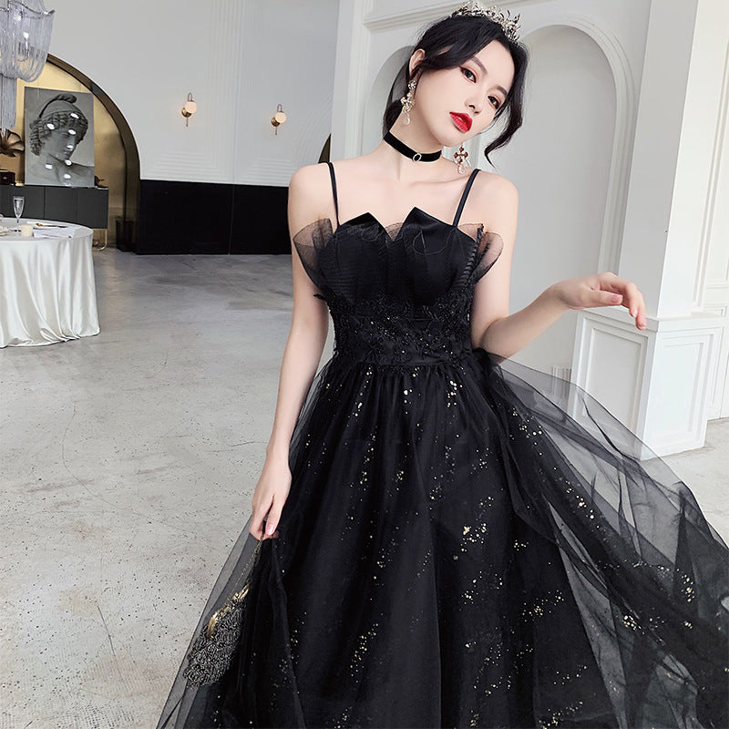 Black Evening Dress Temperamental Minority High-end ARZ