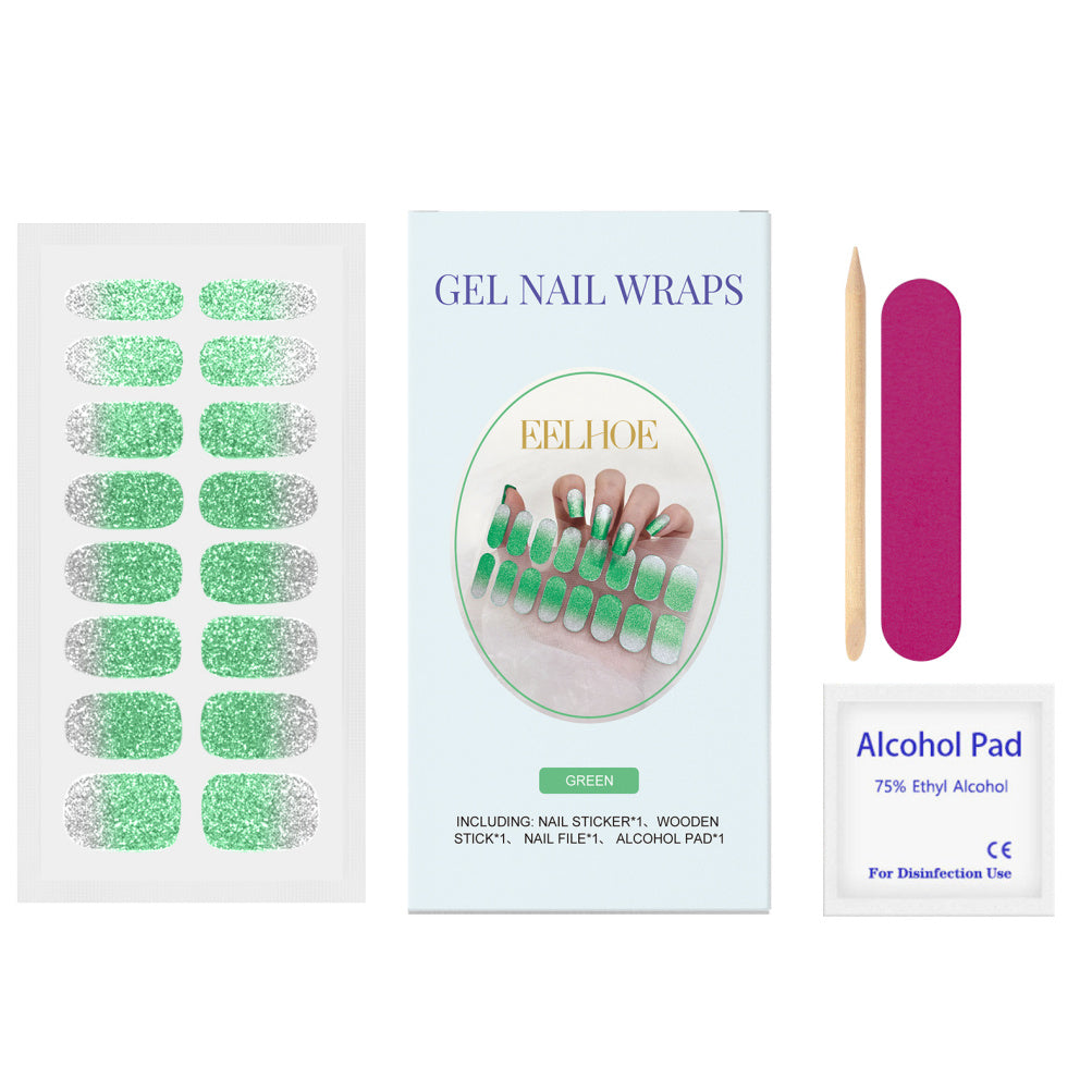 Soft Gel Nail Sticker Set Glitter Four Colors ARZ