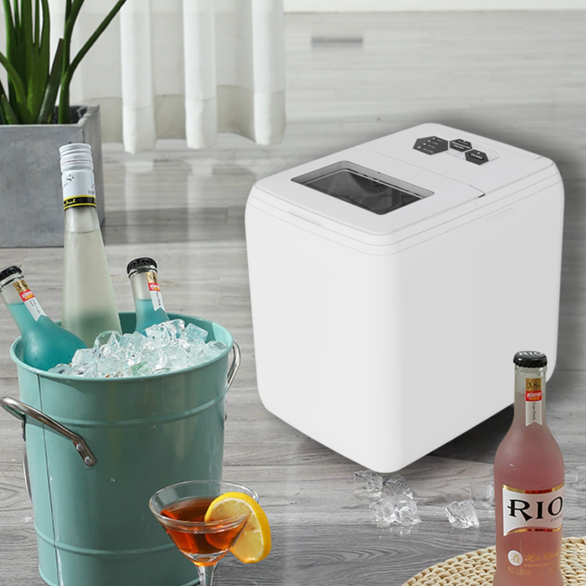 Ice Maker Ice Maker Countertop 44LBS Ice Maker Home Use Outdoor Use Ice Maker 20KG Compact Ice Maker With Ice Scoop & Basket, Ideal For Home Use Party Camping ARZ