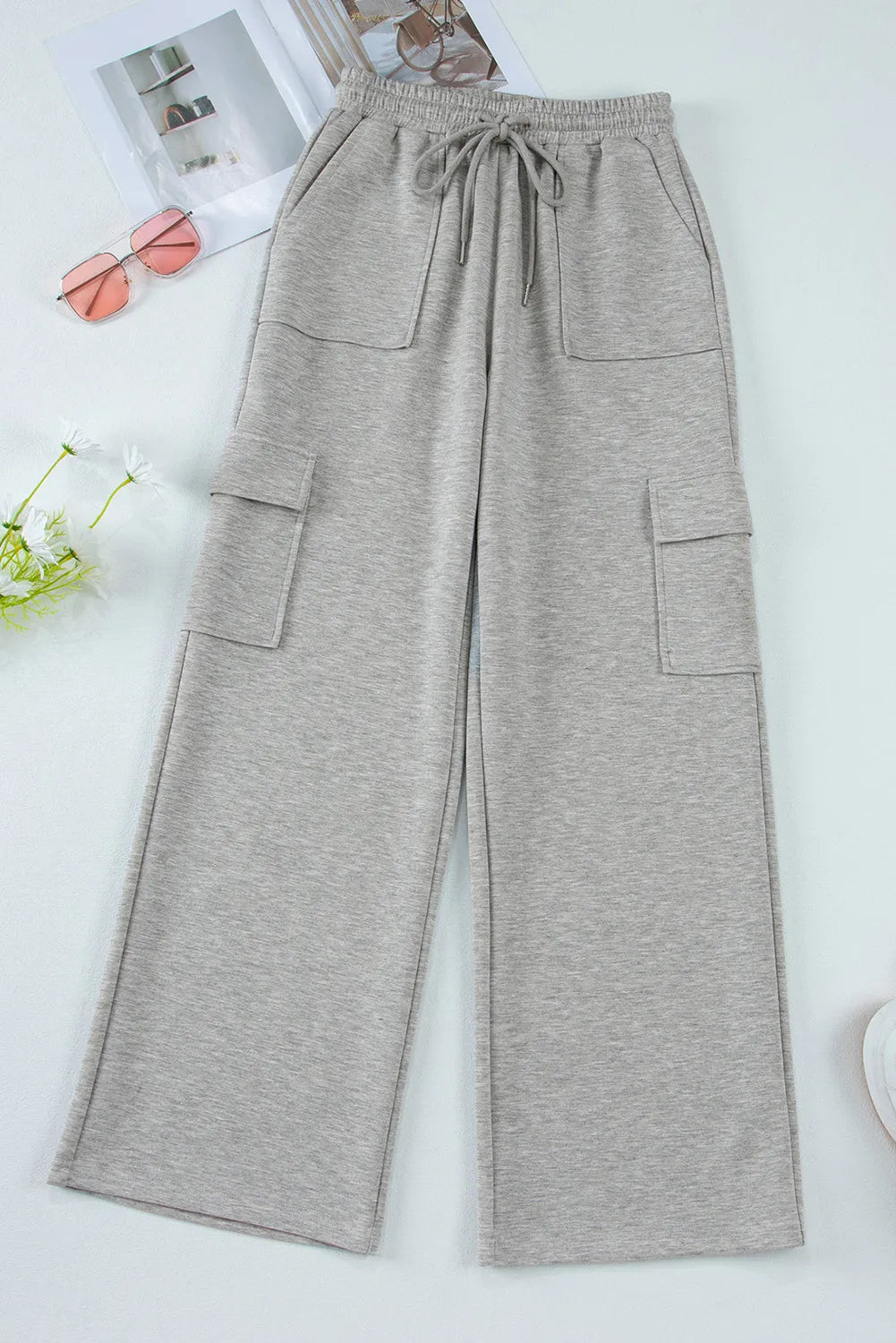 Drawstring Active Pants with Pockets Trendsi