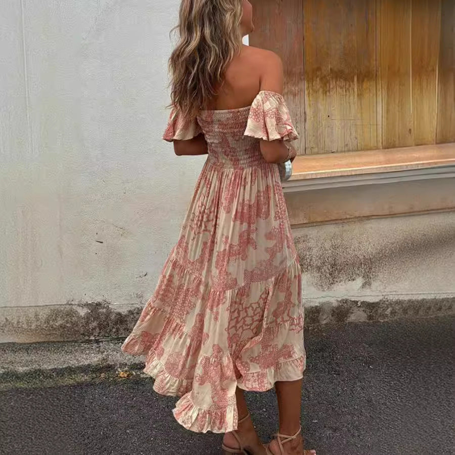 Fashion Ruffles Off-shoulder Fashion Women Dress ARZ