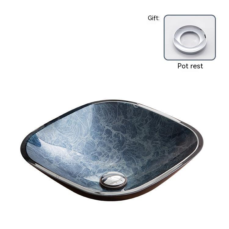 Pure Color Tempered Glass Table Basin Simple Art Bathroom Inter-platform ARZ