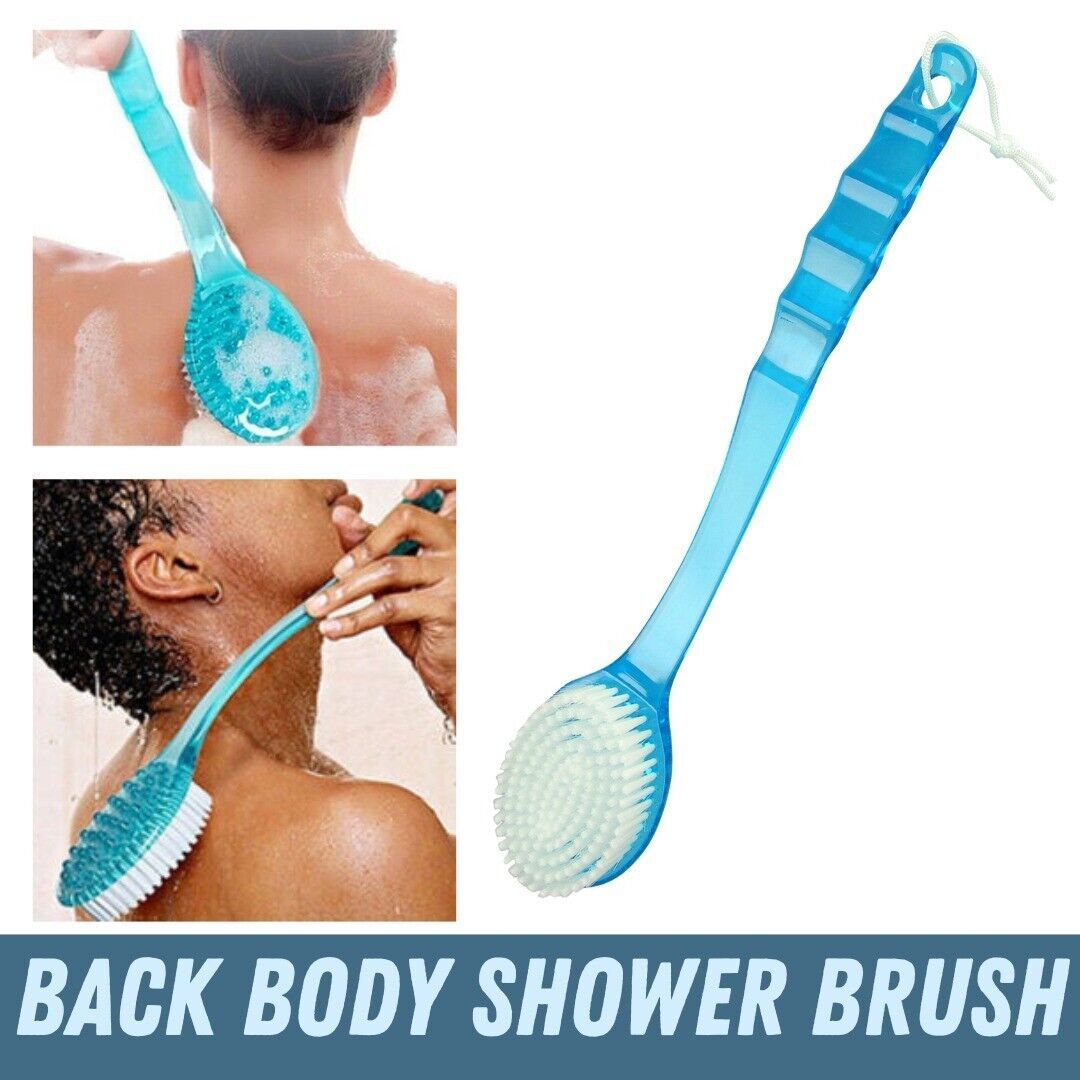 Back Body Shower BrushLong Handle Exfoliating Skin Spa Bath Soft Scrubber Clean ARZ