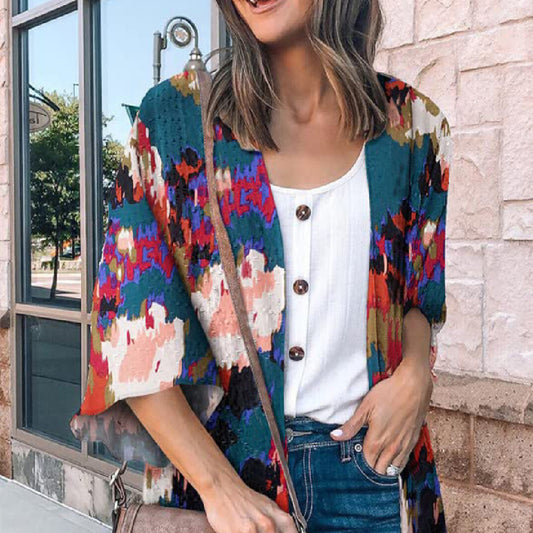 Women's Fashion Printing Coat Top ARZ