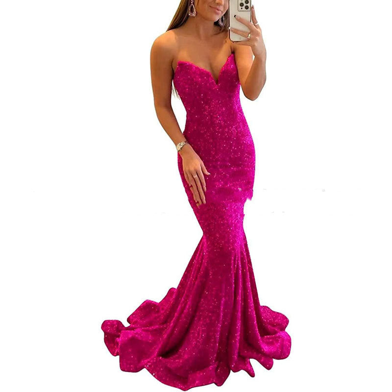 Sequin Evening Dresses For Women Formal Sexy Long Prom Party Gowns ARZ