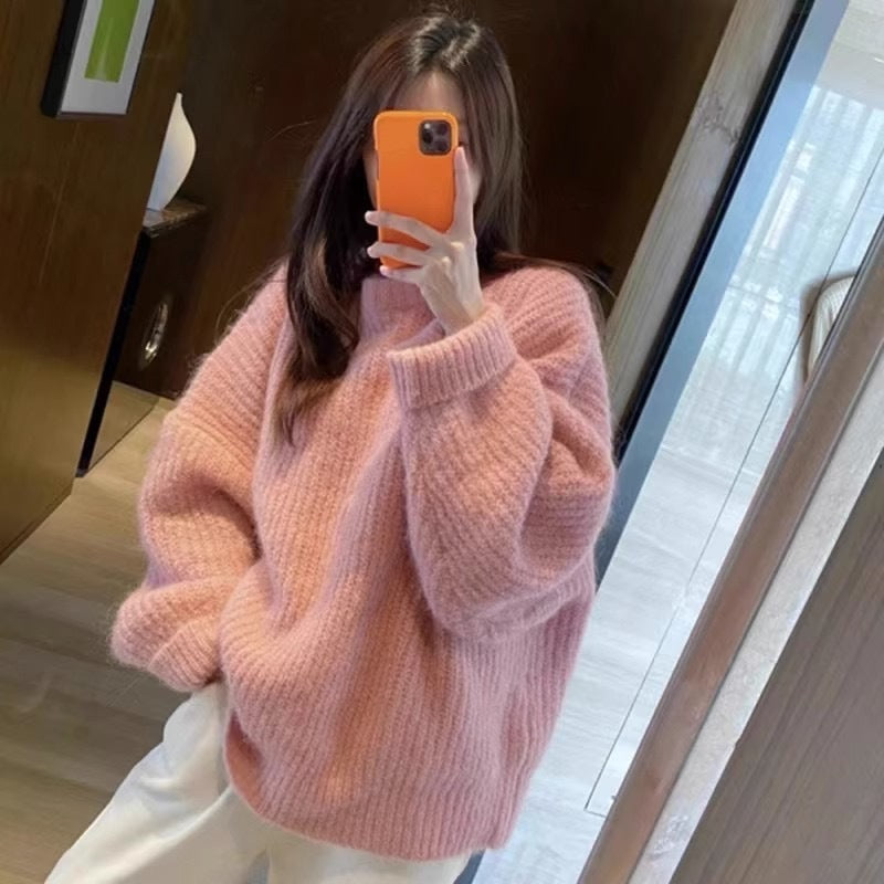 Top Loose And Lazy Style Soft Glutinous Sweet Knitted Sweater ARZ