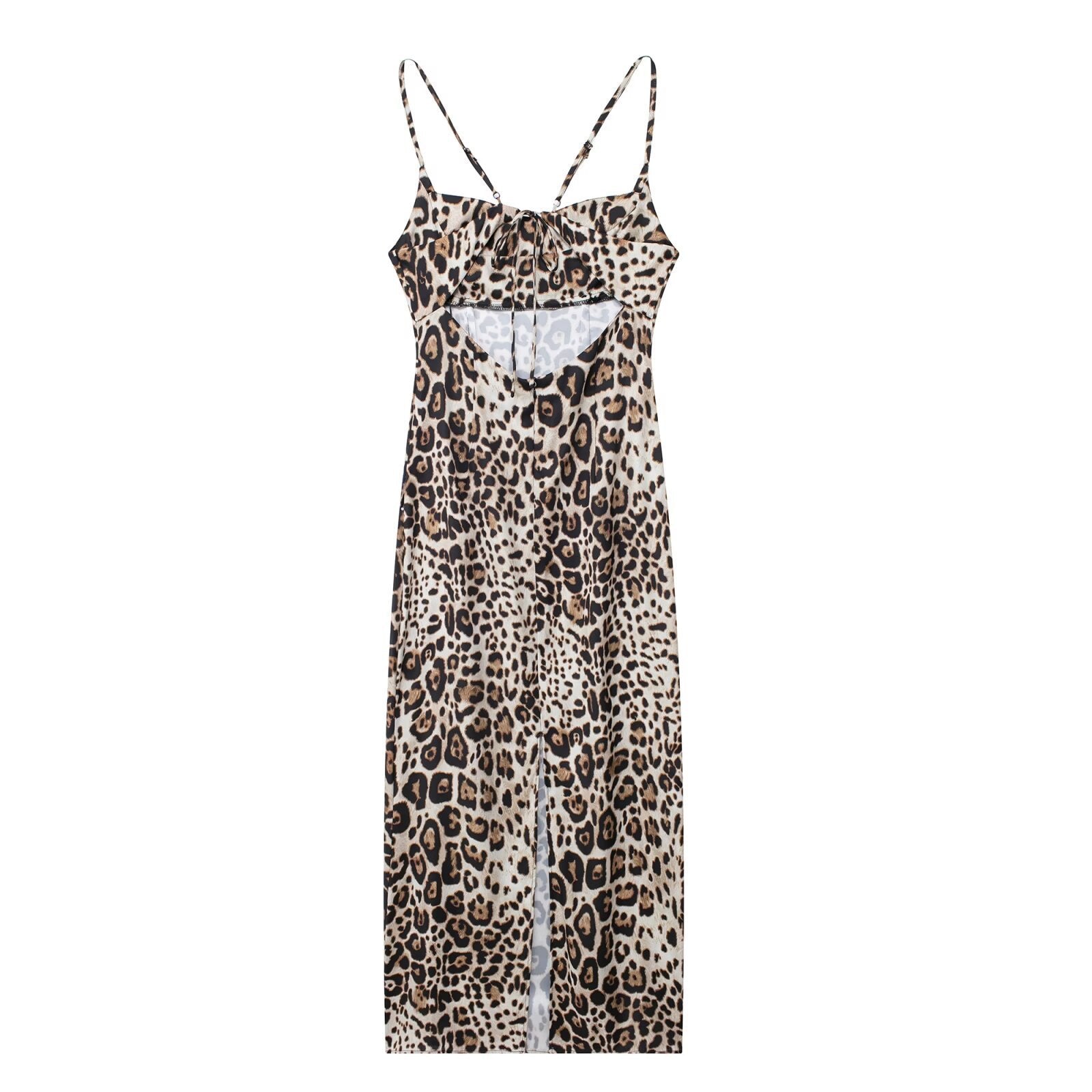 Female Animal Print Backless Dress ARZ