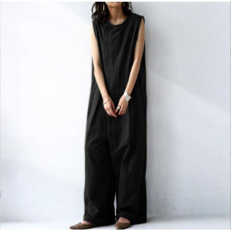 Temperament Pure Color Sleeveless Jumpsuit For Women ARZ