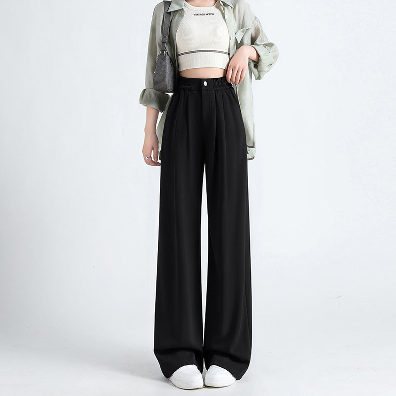 Silk Wide Leg Drooping Casual Narrow Version Straight-leg Pants ARZ