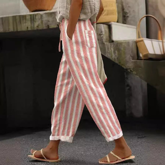 Versatile European And American Women's Casual Striped Pants ARZ