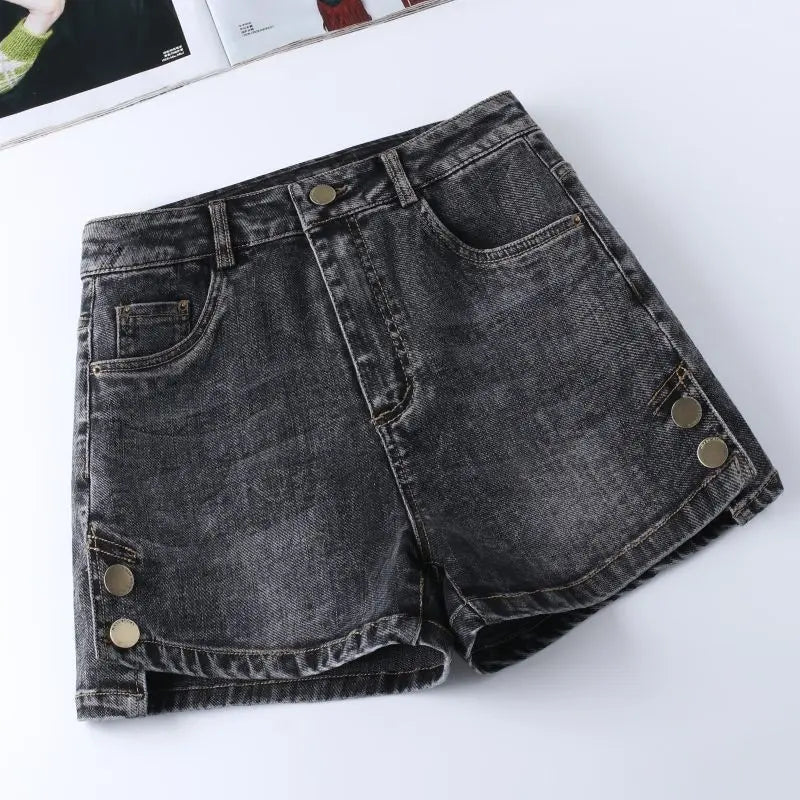 High Waist Denim Shorts Slimming Versatile Loose Word Outerwear Hot Pants Trendy ARZ